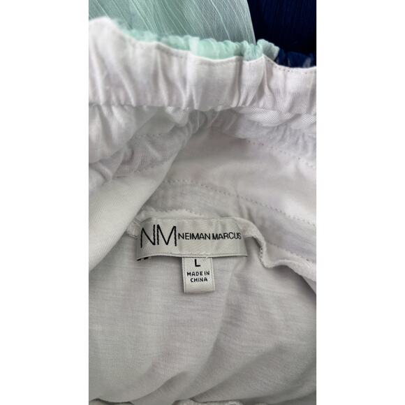 Neiman Marcus Pull On Colorblock Striped Maxi Skirt Womens Size Large Blue Crepe - Picture 6 of 10